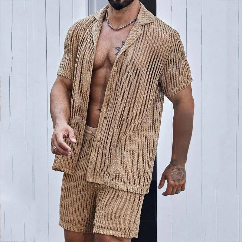 Zweiteiliges Sommerkleid aus Lochstrick - Jahmir