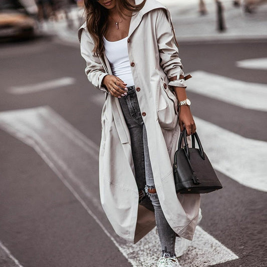 Lange Jacke mit Taschen