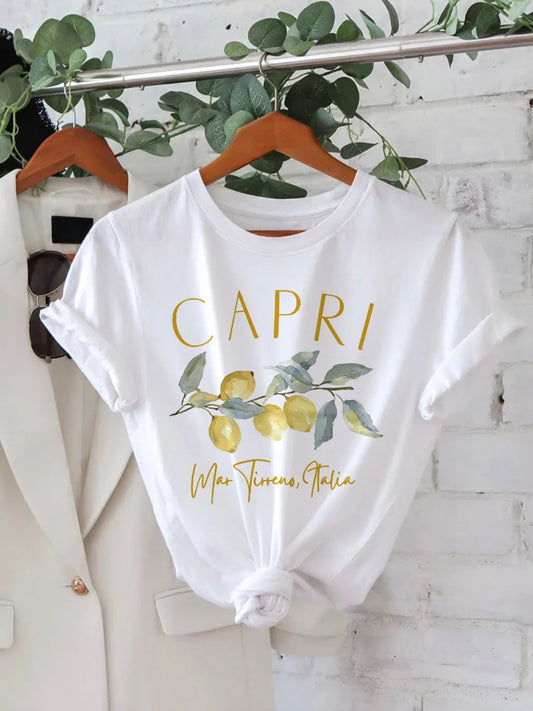 Capri-T-Shirt - Romantisch - Baumwolle - Perfekt für elegante und legere Anlässe