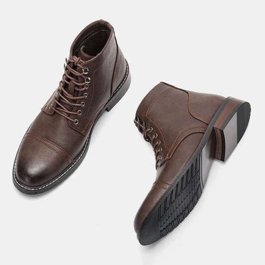 Xyvora™ | Vintage Derby Stiefel mit runder Spitze Elegant