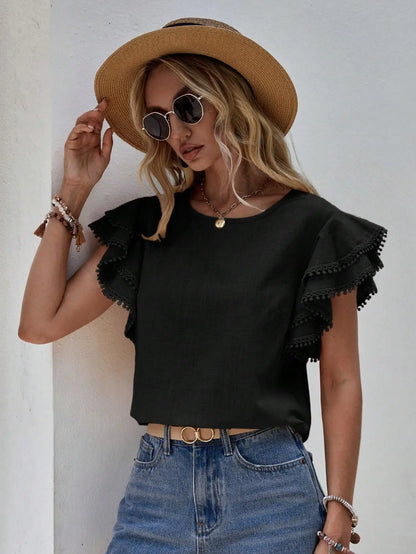 Camillia - Feminine Bluse mit gerafften Ärmeln