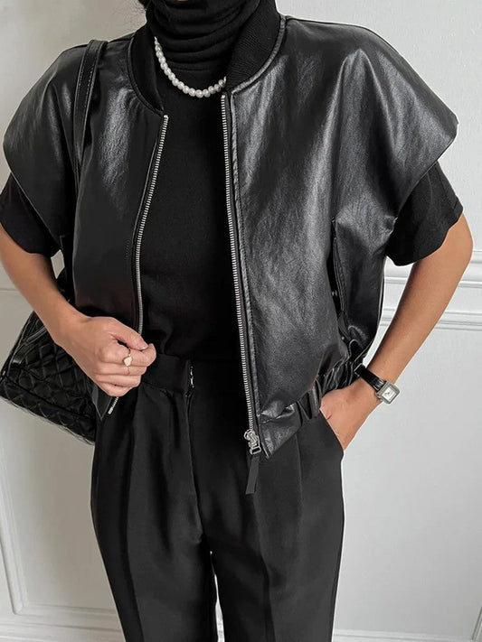 Fliederfarbene Lederweste | Eng & Trendy