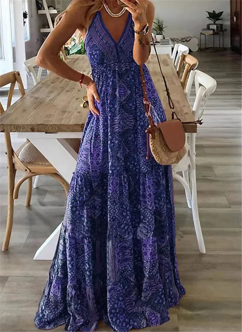 Harriet - Maxikleid mit Boho-Print