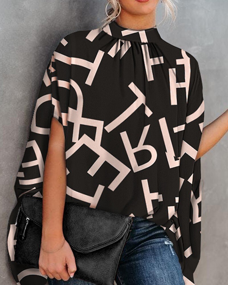 Elegante, locker sitzende Bluse mit Fledermausärmeln für den Sommer | Casual Fashion Streetwear Top