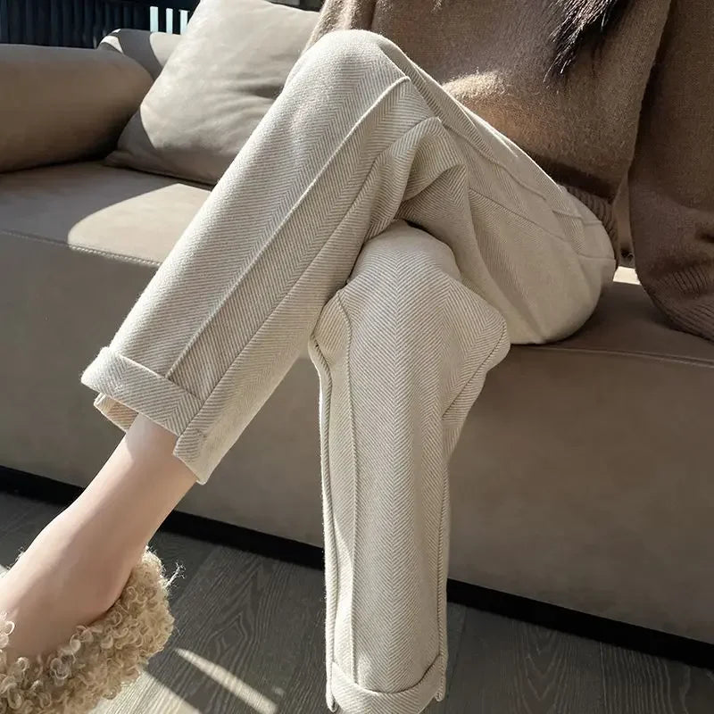 Sophie | Hose aus Wollmischung | Klassischer Stil | Gewebtes Design
