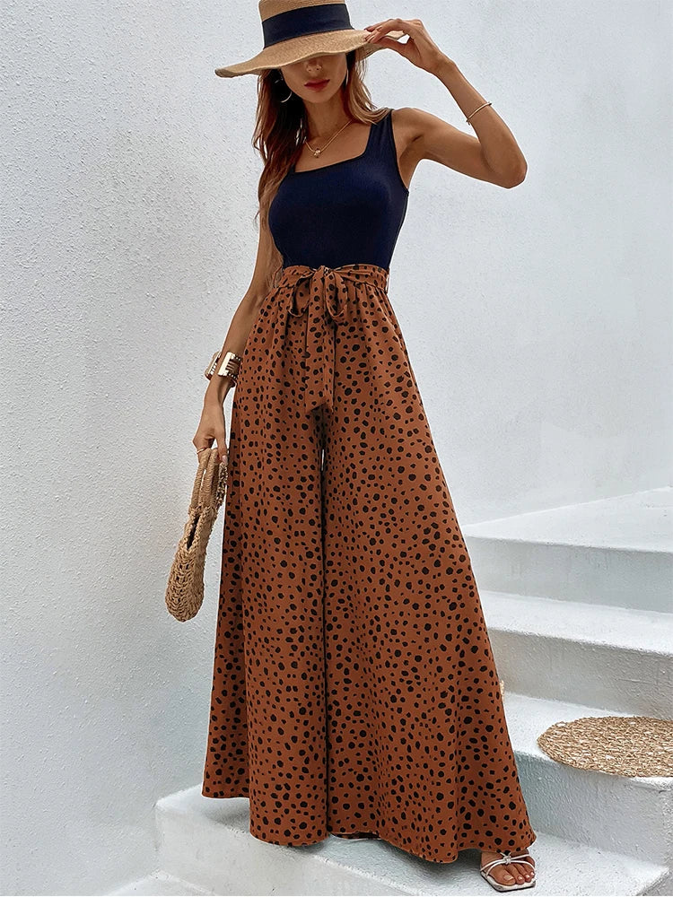 Camille - Jumpsuit mit weitem Bein und Polka-Dot-Druck