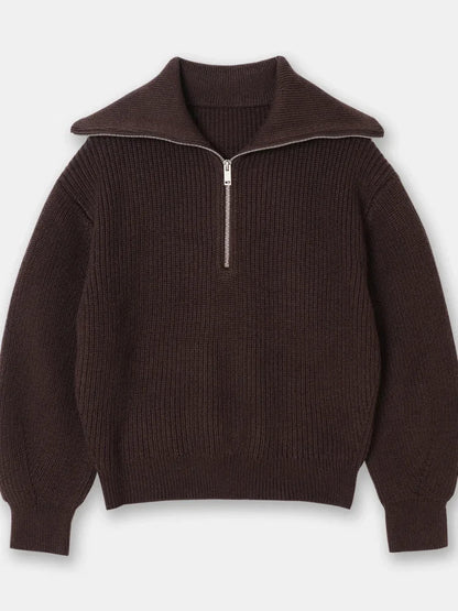 Madeleine - Rollkragenpullover mit gestreiftem Revers