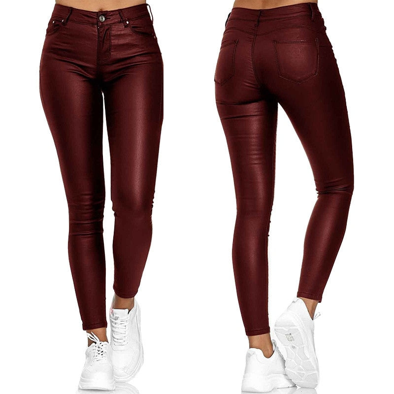 Fiamma Hosen - Vielseitige Frauen High-Waist Skinny Lederhose für alle Gelegenheiten