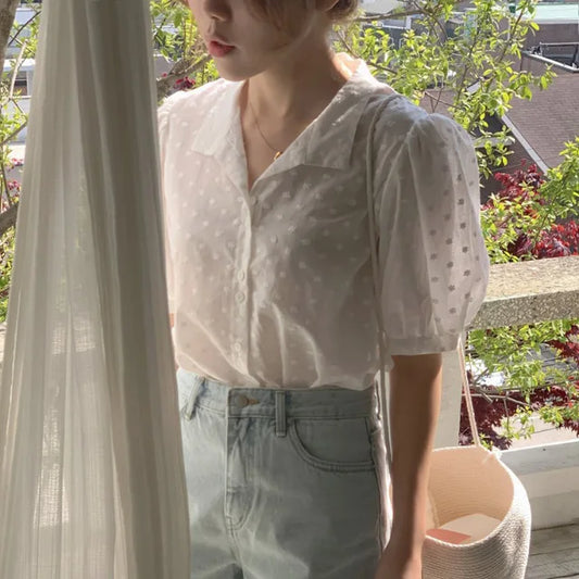 LEILA | Unifarbene Chiffonbluse mit V-Ausschnitt für Damen