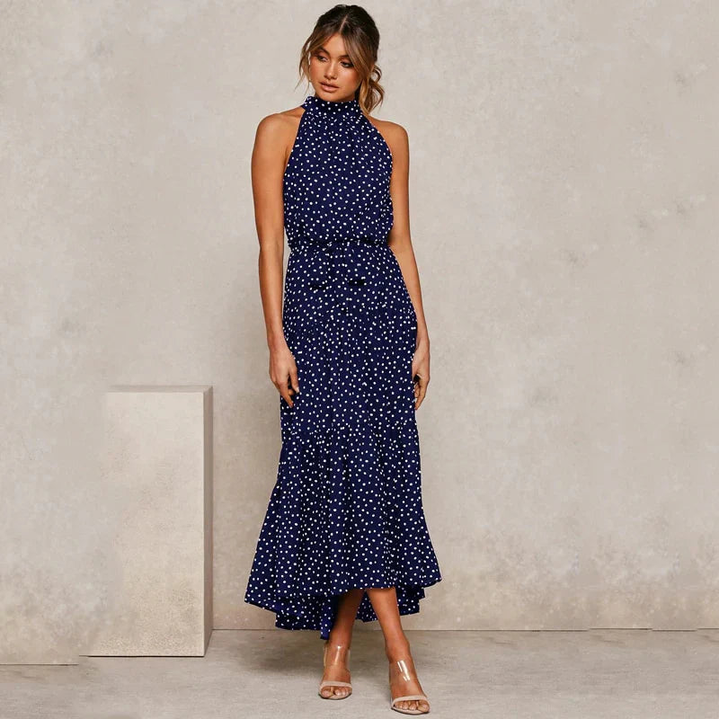 Sia - Neckholderkleid mit Tupfen