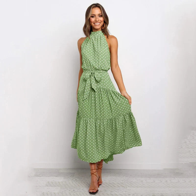 Sia - Neckholderkleid mit Tupfen