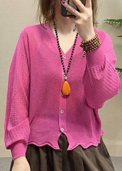 Haime - Kleid mit herzförmigem Ausschnitt, Knöpfen und langen Ärmeln aus Eisseide