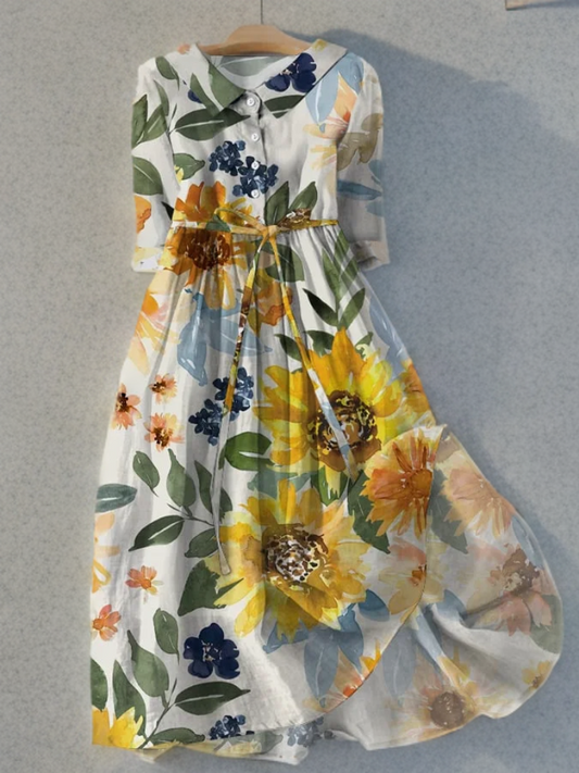 Siela - Vintage-Kleid mit floralem Muster und Schleifen
