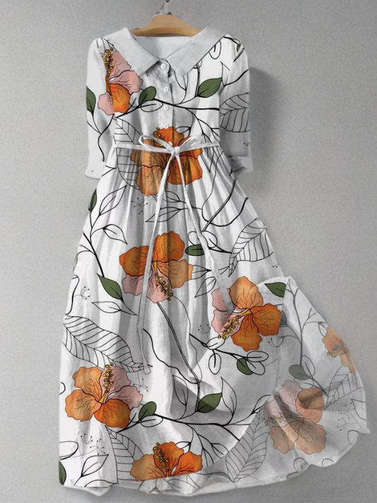 Sweeney - Botanisches Blumenkleid mit Taschen im Vintage-Stil