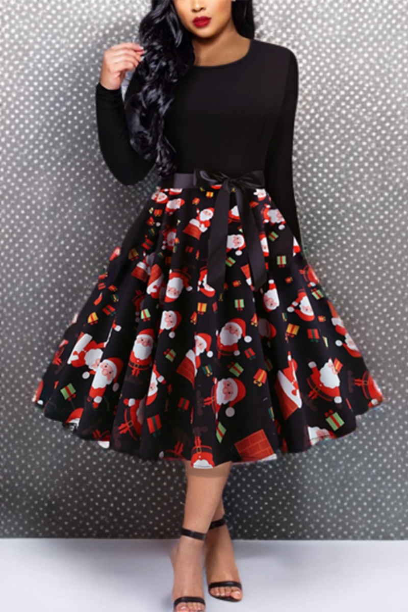 Aveena - Klassisches Vintage Swing Kleid mit langen Ärmeln