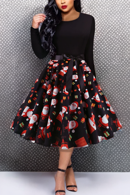 Aveena - Klassisches Vintage Swing Kleid mit langen Ärmeln