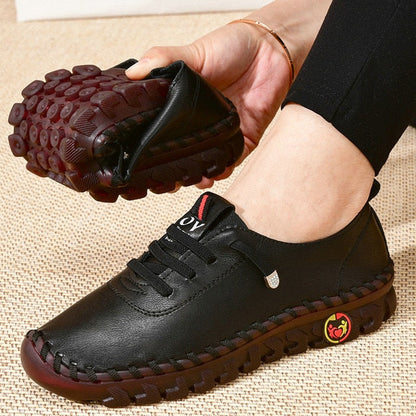 Damen Leder weichen Boden flache Schuhe