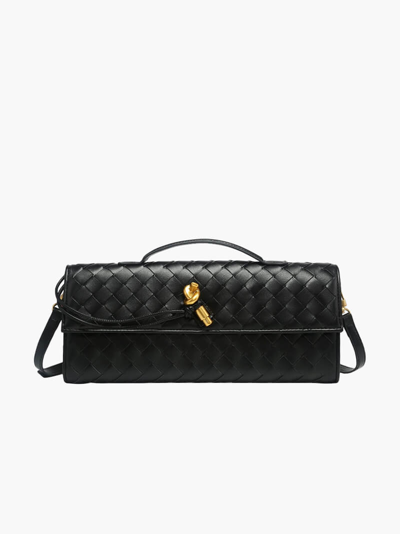Arviel | Luxuriöse gewebte Handtasche mit Gold-Verschluss