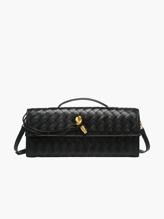 Arviel | Luxuriöse gewebte Handtasche mit Gold-Verschluss