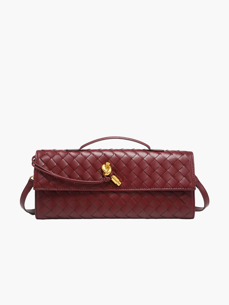Arviel | Luxuriöse gewebte Handtasche mit Gold-Verschluss