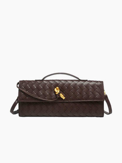 Arviel | Luxuriöse gewebte Handtasche mit Gold-Verschluss