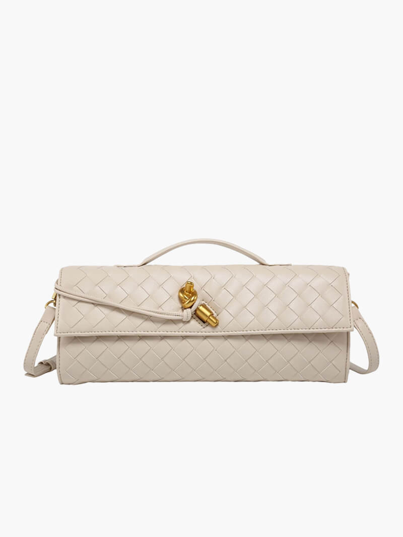 Arviel | Luxuriöse gewebte Handtasche mit Gold-Verschluss