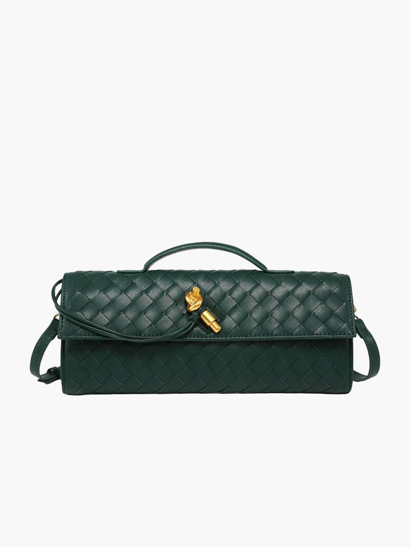 Arviel | Luxuriöse gewebte Handtasche mit Gold-Verschluss