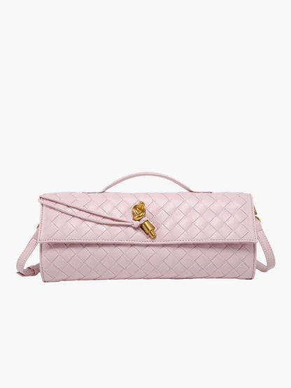 Arviel | Luxuriöse gewebte Handtasche mit Gold-Verschluss