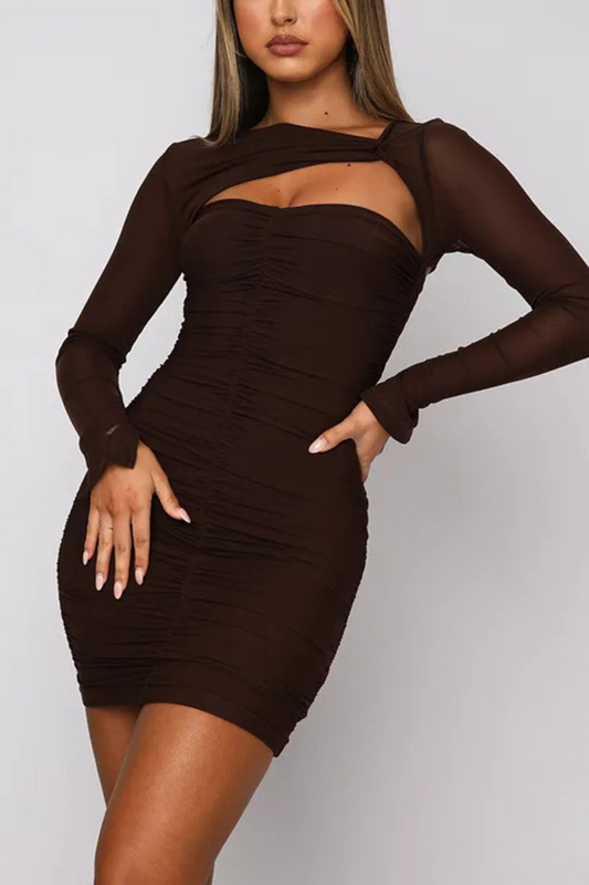Solene | Weiß Plissiertes Mini-Sommerkleid
