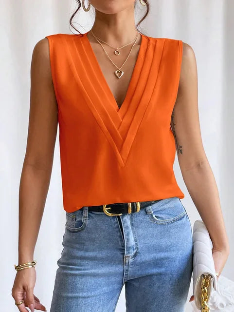 Samantha Bluse | Elegante ärmellose Bluse
