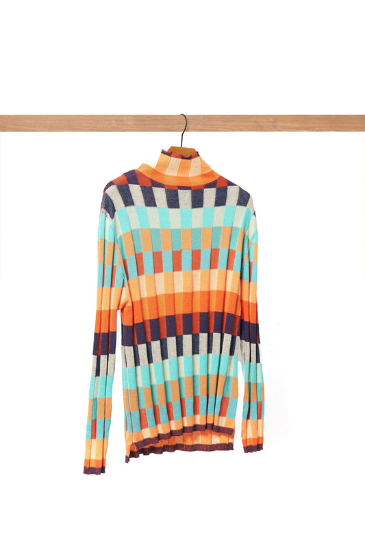 Colette - Patchwork-Rollkragenpullover Cashmere Couture