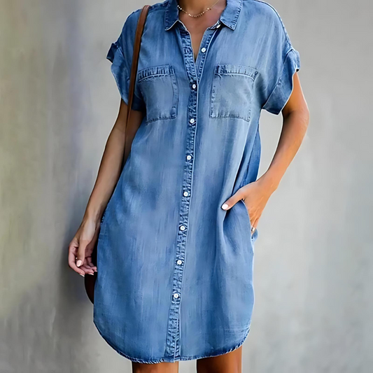 Manon : Elegantes Kleid aus Denim