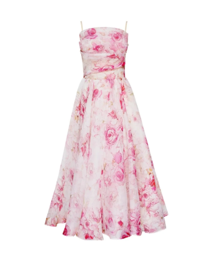 Stella - Asymmetrisches Kleid mit bedrucktem Band