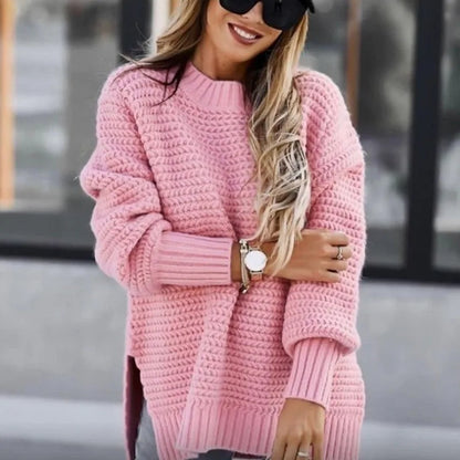 Lilac - Geschlitzter Strickpullover für Frauen