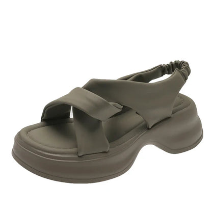 Dicke, gedrehte Sommer-Gladiatorensandalen mit offener Spitze - Capri