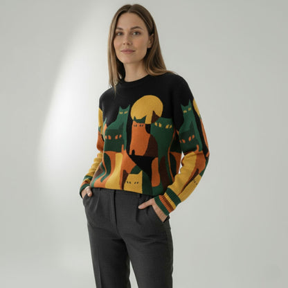 Amélie | Unisex-Pullover mit Katzenmotiv – schick und bequem