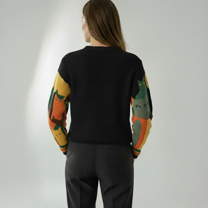 Amélie | Unisex-Pullover mit Katzenmotiv – schick und bequem