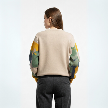 Amélie | Unisex-Pullover mit Katzenmotiv – schick und bequem