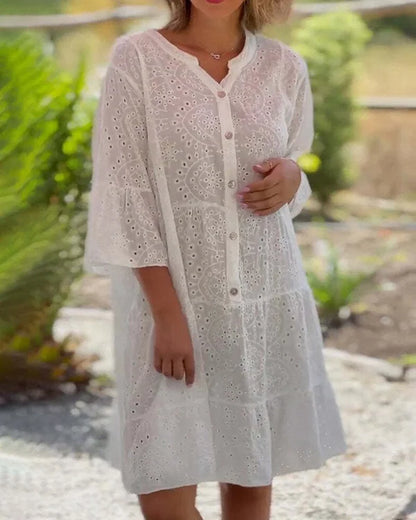 Sylvia - Partykleid aus schlichter Spitze mit Volants
