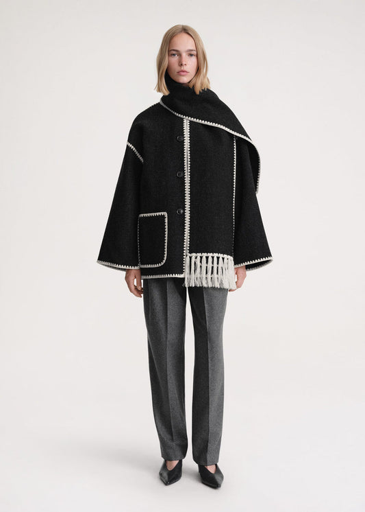 Merino | Luxusjacke mit Halstuch