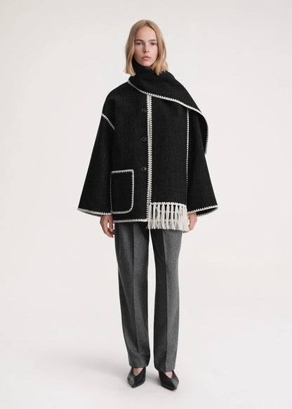 Warmer Wollmantel für Frauen | Grau - Elegant und stilvoll