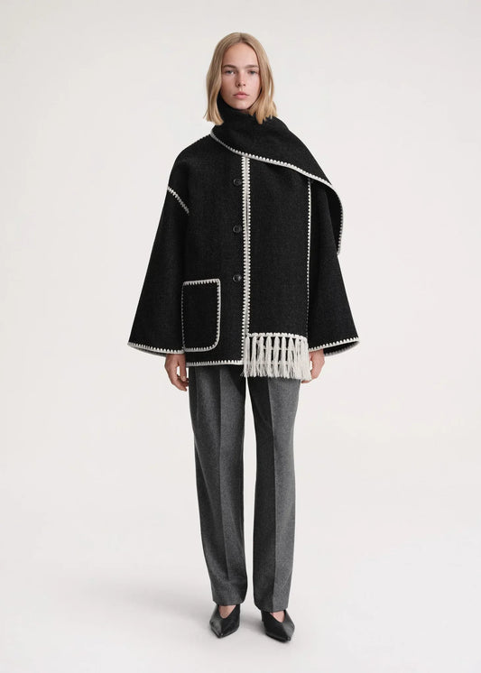 Warmer Wollmantel für Frauen | Grau - Elegant und stilvoll