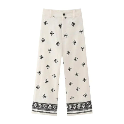 Sophie - Gerade geschnittene, bestickte Vintage-Hose