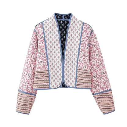 Vintage Patchwork Damen Blumenjacke