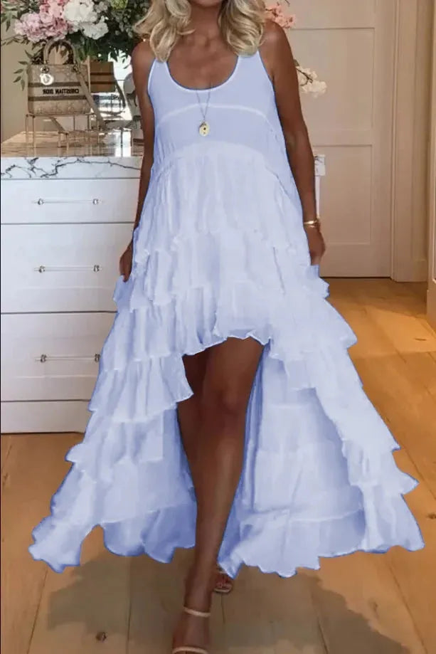 Tabitha - Niedliches Rüschenkleid für Frauen, vorne kurz und hinten lang