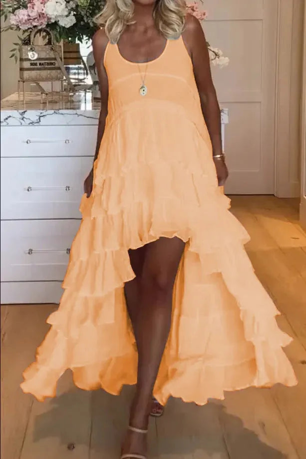 Tabitha - Niedliches Rüschenkleid für Frauen, vorne kurz und hinten lang