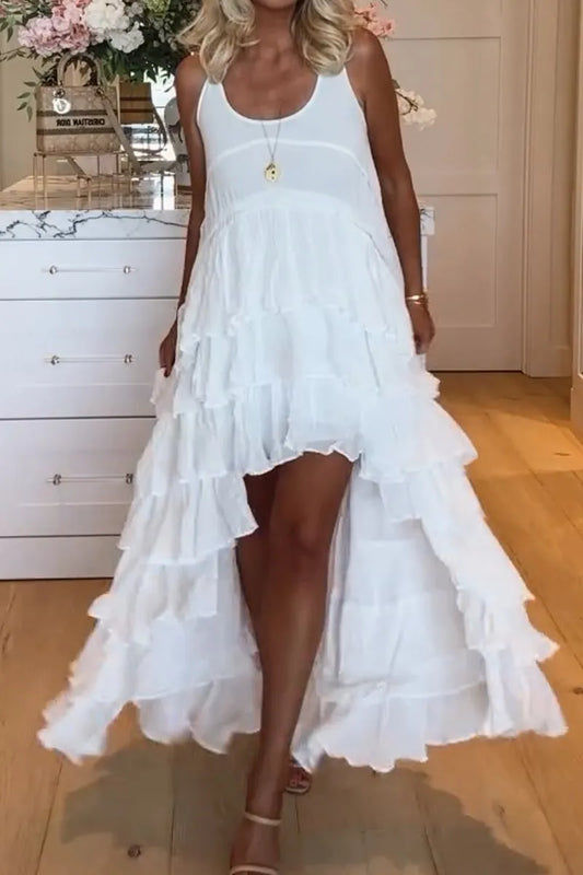 Tabitha - Niedliches Rüschenkleid für Frauen, vorne kurz und hinten lang