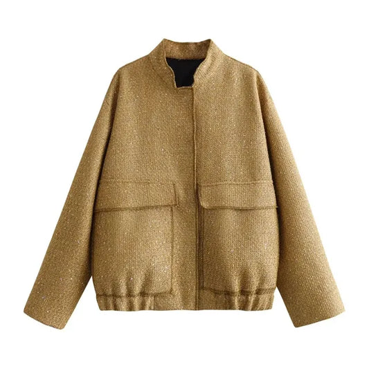 Stylische Pailletten-Fleecejacke