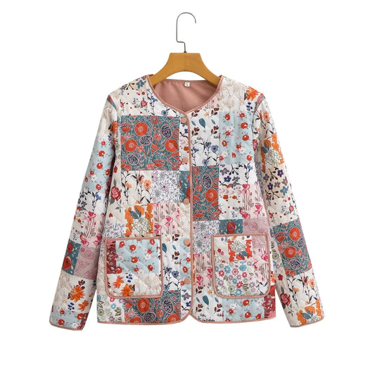 Schicke geblümte Damenmantel-Jacke