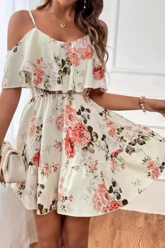 Tullia | Romantisches schulterfreies Kleid mit Taille